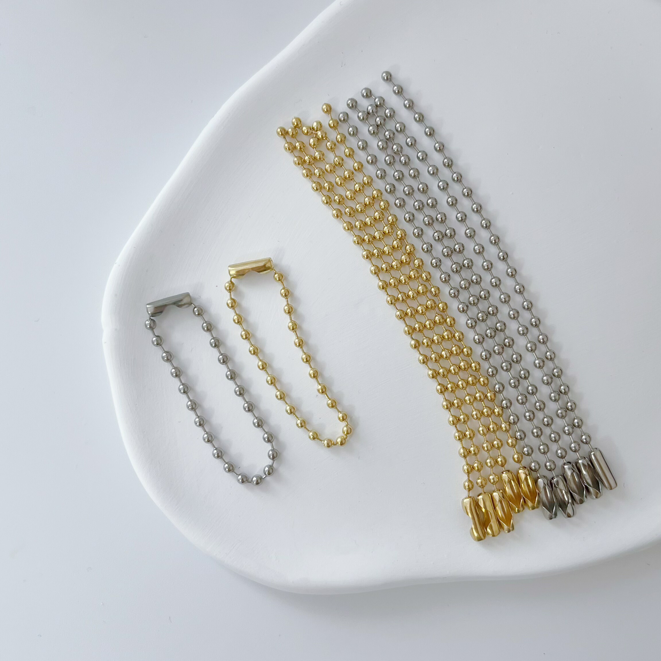【金具】ボールチェーン 10本 キーホルダー チャーム ストラップ 金具 キーチェーン アクセサリー パーツ シンプル レジン 手芸 クラフト ハンドメイド 大人気 モールドール《選べる2カラー》
