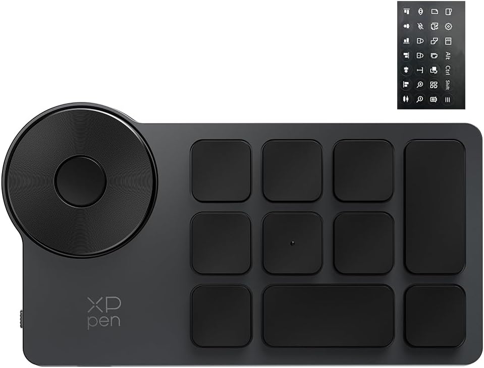 XPPen ACK05 左手デバイス 片手キーボード 板タブ 液タブ お絵描き 最適パートナー 作業効率 イラスト制作/動画編集/ゲーム/作業効率化 Bluetooth&有線接続対応